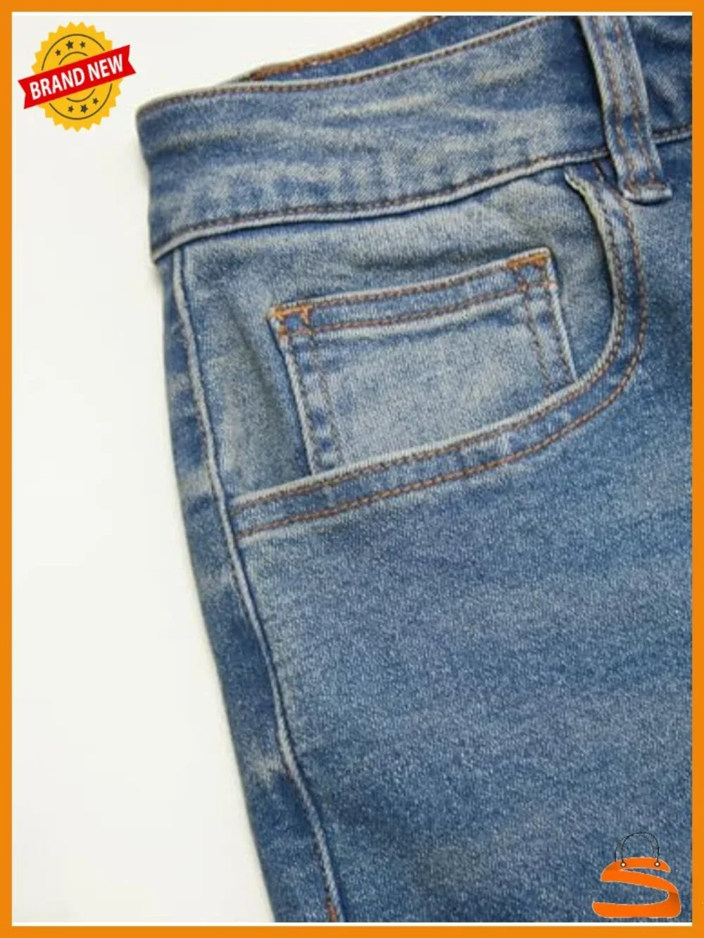 Stretchy Wide Leg Jeans with Plaid Cuffed Hem